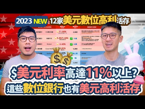 魔鬼藏在細節裡! 美元活存最高11.08%?? 12間美元數位高利活儲PK 條件最好的還加碼台幣高利活存1.3%｜柴鼠美元數位高利活存2023Q4