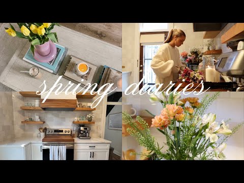 spring diaries: diy flower arrangements, at home latte, grocery shop + party prep 🌷🐛