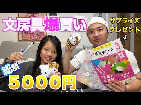 【爆買い】文房具5000円分爆買い！最後にパパからサプライズプレゼント！？