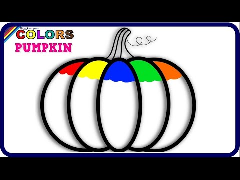 ( Vegetables ) Pumpkin Drawing and Marker Rainbow Coloring | Akn Kids House