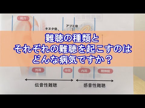 難聴の種類とそれぞれの難聴を起こすのはどんな病気ですか？