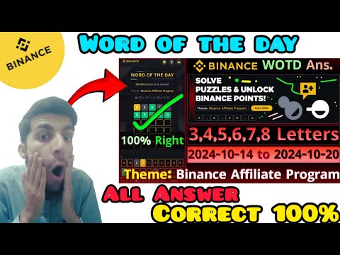 Binance Affiliate Program WOTD | Binance New WODL Answers Today | All Letters Word of the day