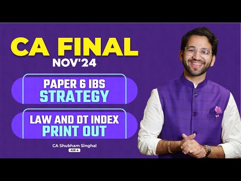 Take this Print out - Paper 6 IBS Strategy and Index | CA Final Nov'24 | Law and Direct Tax Index