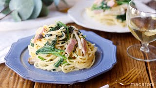 [Spinach and bacon cream pasta] One bread is OK! Simple recipe made with milk ♪ ｜ macaroni