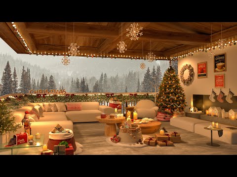 Cozy Christmas Apartment 2025 🎄 Relaxing Piano Jazz, Fireplace & Snowy City Views for Holiday Calm