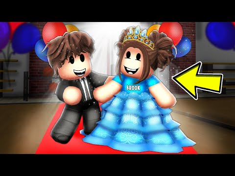 Baby Brook's FIRST SCHOOL DANCE In Roblox Brookhaven!!