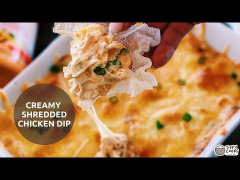 Rich, savory, cheesy, and super addicting Shredded Chicken Dip