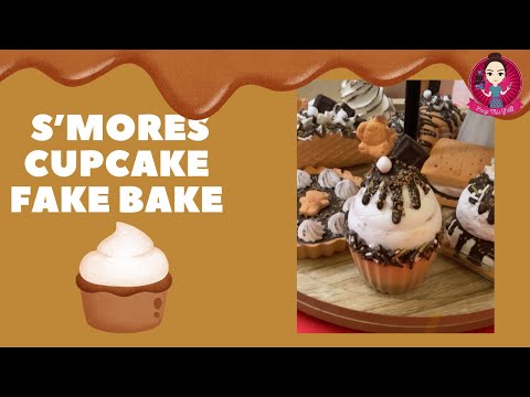 Let’s Fake Bake a Cute S’mores Cupcake! #fakebake #smores #peepthisyall