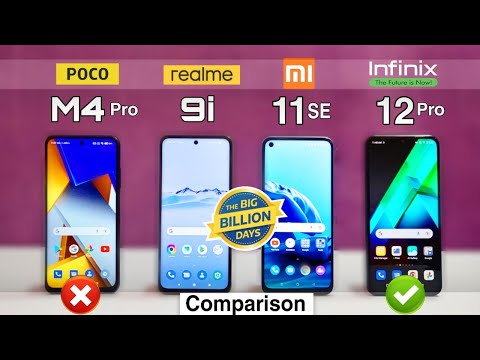 Poco m4 pro vs realme 9i vs Redmi note 11 SE vs Infinix note 12 pro Comparison | Phones Under 15000