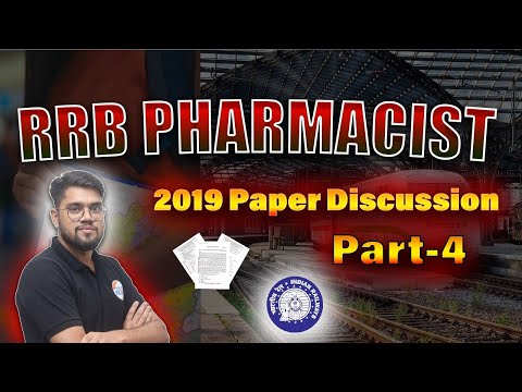 RRB Pharmacist 2019 Question Paper | 10 Questions | Part-4 | Series Of 100 Questions #rrbpharmacist