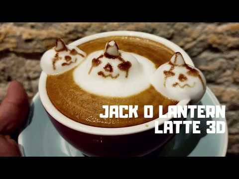 [3d latte Art Tutorial] Latte Art Jack o lantern by Relish The Moment (rtm cafe)