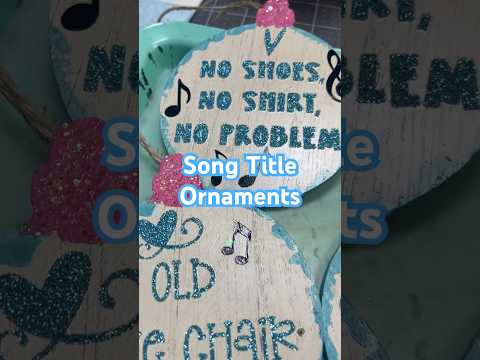 #shorts Handmade Song Title Ornaments for my sister’s Kenny Chesney 🎄 Tree 🎶 🌴🩵