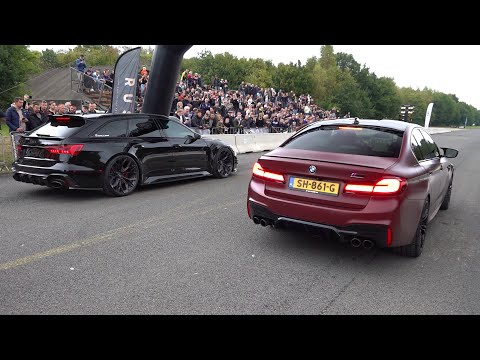 BEST of AUDI vs BMW Drag Racing! 1052HP Audi RS6 C8 vs M5 F90  Competition vs RS3 Widebody vs M3 G81