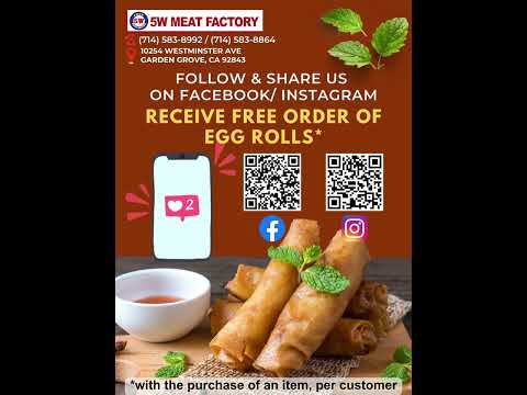 FOLLOW & SHARE US ON INSTAGRAM OR FACEBOOK TO RECEIVE FREE ORDER OF EGG ROLLS!