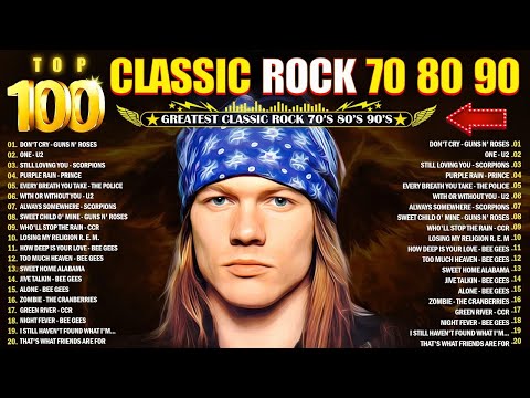 Classic Rock Greatest Hits 60s 70s 80s 🔥 Metallica, Queen, Nirvana, Bon Jovi, Guns N' Roses