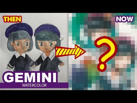 How to draw Gemini | 12 signs of the Zodiac l Then and Now l  Huta chan