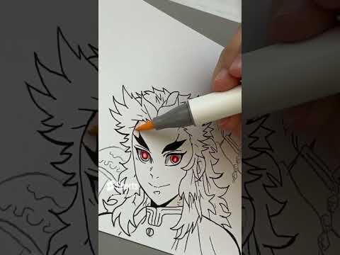 Drawing Rengoku || Demon Slayer / Kimetsu no Yaiba #shorts #demonslayer