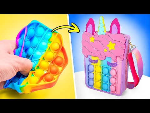 Crafting Rainbow Unicorn Mix ❄️ Glittery POP-IT Charms with Elsa | DIY Ideas by Imagine PlayWorld