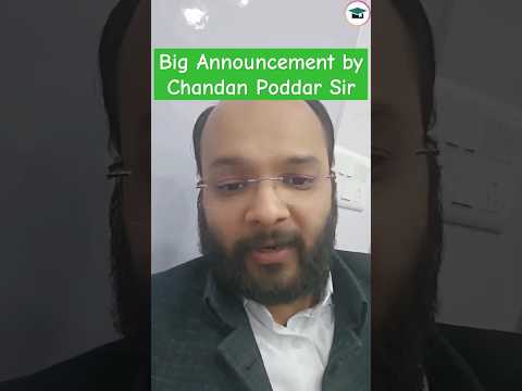 Big Announcement by Chandan Poddar Sir | Special Message by Chandan Sir #shorts