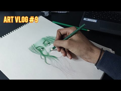 ART VLOG #9 | AJ GREEN PENCIL COLOUR SE DRAW KARA 😍