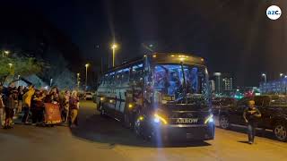 ASU football team's buses arrive in Tempe as fans await