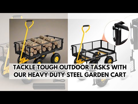 Steel Garden Cart, Heavy Duty 900 Lbs Capacity