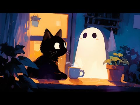 Spooky Nights | Lofi Beats to Haunt with a Black Cat and Ghosts 👻