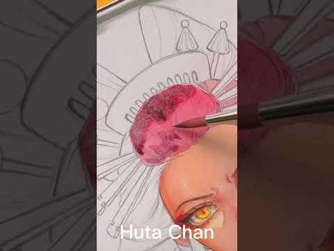 [鬼滅の刃] Drawing Daki - 堕姫 描いてみた #shorts #hutachan