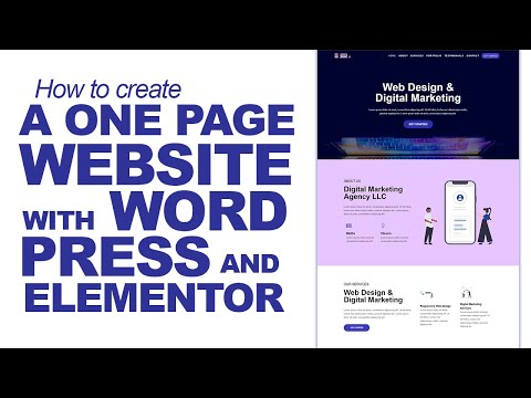 How to create a Responsive One page website Using Elementor | Digital Marketing Agency website