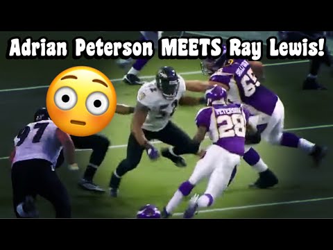 Adrian Peterson Vs Ray Lewis 🔥 PHYSICAL MATCHUP! (2009) RB Vs LB