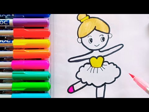 Drawing and Painting  Dancing Girl for Kids & Toddlers | Simple Drawing, Coloring #drawing