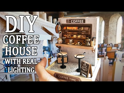 DIY Miniature dollhouse kit Coffee time Corner of happiness