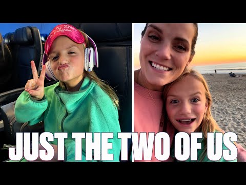 FLYING ON AN AIRPLANE WITH JUST JUST ONE KID | MOTHER DAUGHTER FLIGHT TO SAN DIEGO CALIFORNIA BEACH