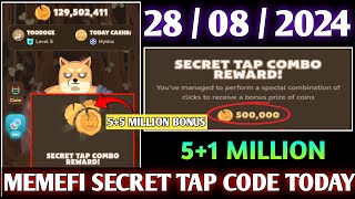 Memefi Secret Reward Combo Today | 28/08/2024 | Memefi 5,000,000 Coins Code