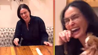 Demi Moore's Family LAUGHS During Holiday Tealight Candle Challenge