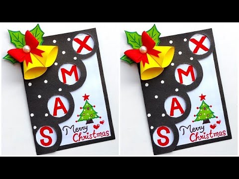 DIY Christmas greeting card making 2023 / Merry Christmas card / How to make Christmas card