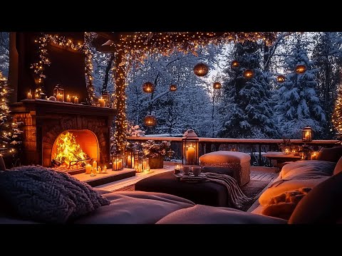 Cozy Winter Porch Vibes ❄️Cozy Winter Cabin & Relaxing Christmas Jazz Songs for Holiday Moods