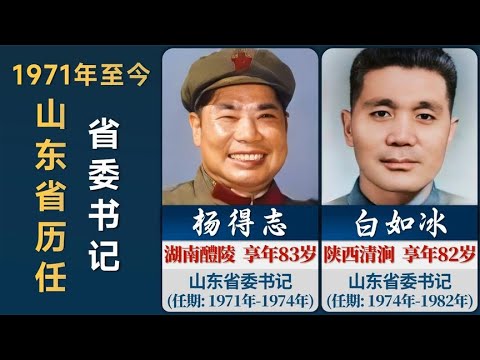 1971年至今，山东省历任省委书记