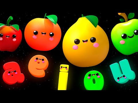 Baby Fruit Dancing with the Vowels 🍎🍊🍋‍🍏🍇 Sensory Video for babies