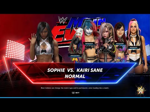 AWA wrestling WWE 2K24: Sophie vs Kairi Sane