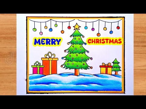 Merry Christmas drawing | Christmas tree drawing easy | Christmas drawing 😍🤩🤗