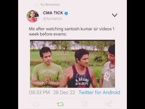 Me watching #santoshkumar sir Videos 1 week before the exams & getting motivation #cma #cmainter