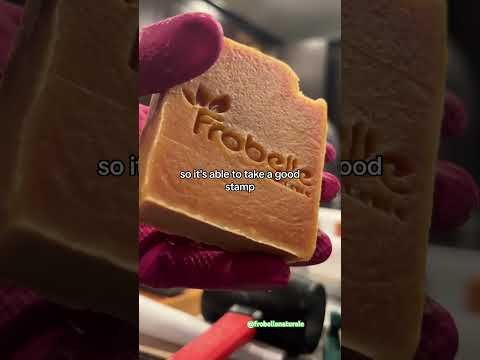 Cut and stamp turmeric soap with me #skincare #skinglow #soapmaker #turmericsoap #soaper