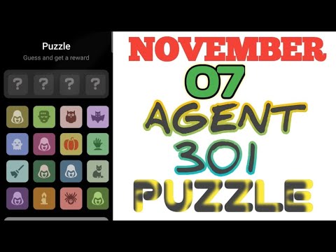 November 7-8 Agent 301 Puzzle Today Airdrop Daily combo today #agent301