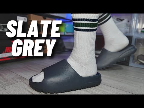 SAME OLD SONG! Yeezy Slide Slate Grey On Feet Review