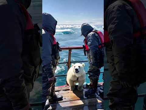 FISHERMEN rescue friendly polar bear cub🐻‍❄️🌊🐟