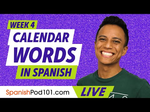 Calendar Words in Spanish - Learn Spanish Vocabulary (Week 4)