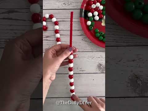 ❤️Quick Candy Cane Christmas Craft  #dollartreediy