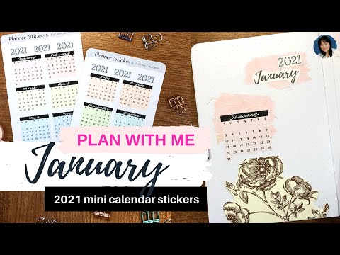 PLAN WITH ME | Bullet Journal January 2021 | 2021Calendar Sticker & Planner Stickers in my Etsy Shop