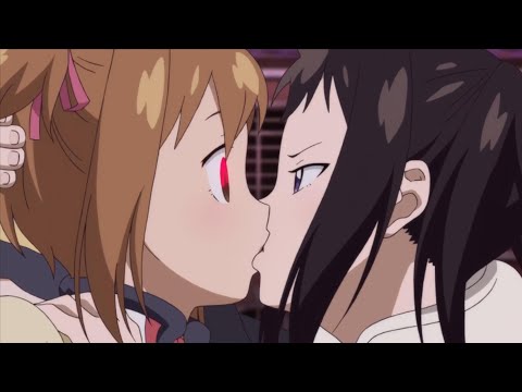 Shot on iphone meme but it's anime Lesbian kiss